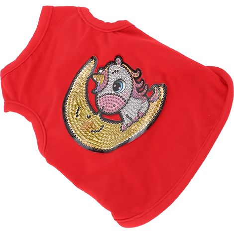 T-shirt gilet pour animaux de compagnie à motifs diamants, rouge, L (1/5)