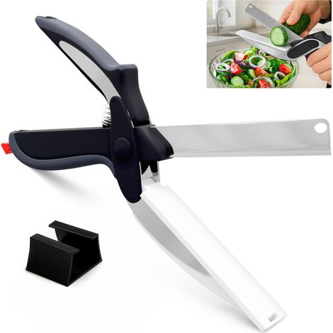 Clever Cutter 2-in-1 Messer und Schneidebrettschere: ein 2-in-1 Küchenwerkzeug zum Schneiden von Gemüse, Schneidebrettern und Schere. (1/5)