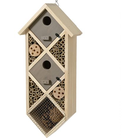 Kaemingk Insektenhotel Raute Grau 18 x 42 cm - Pinienholz