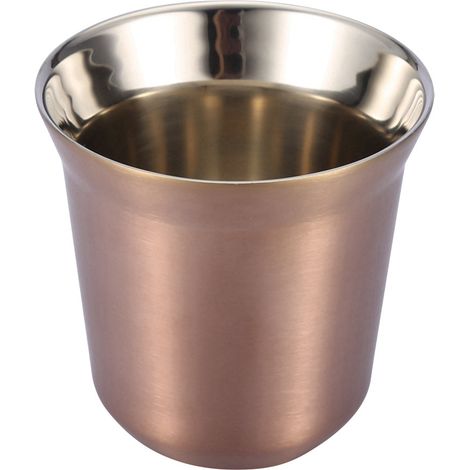 Verre à café double paroi en acier inoxydable 85ml, tasse à bière et thé, couleur or rose, pour boisson chaude et froide (1/5)