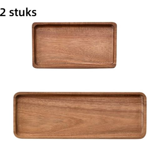 Set da 2 pezzi: piatti piani, piatti da snack, piatti da dessert, piatti da sushi, piatti da pane. Disponibili in due misure: grande e piccola. Colore legno. (1/5)