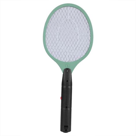 Raquette électrique sans fil anti-moustiques et insectes, tue-mouches vert, rechargeable par batterie, puissant tueur de nuisibles.