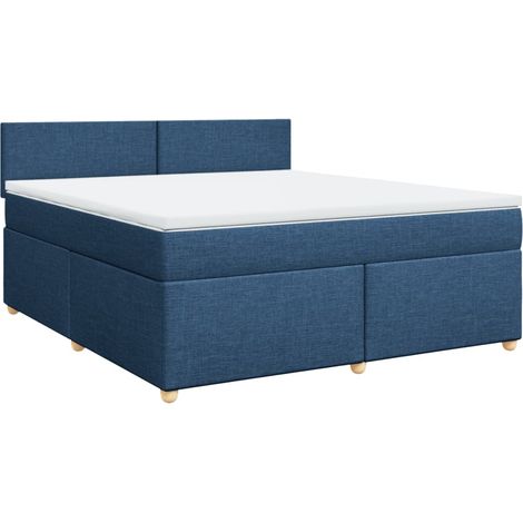 Maison Exclusive - Cama box spring con colchón tela azul 180x200 (1/5)