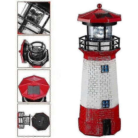 Grand phare solaire rotatif à LED, décoration de jardin Pa WVS (1/5)