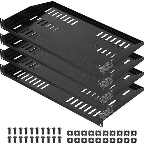 Étagère Rack Serveur Réseau 1U, Lot de 4, Profondeur 25,4 cm, Charge 22,68 kg, Montage Rack ou Mural, avec Plateau Ventilé, Bonne Circulation Air, pour Armoire Réseau 48,2 cm, Racks d'Équipement (1/5)
