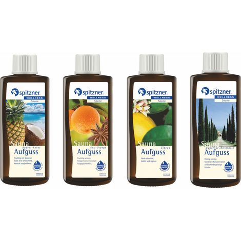 Spitzner Wellness Saunaaufguss 4er Vorteilspack 4 Sorten Saunaset Aufgussset