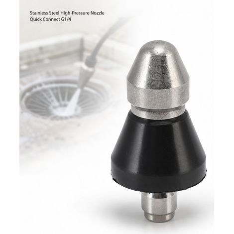 Ugello di pulizia per scarichi ad alta pressione G1/4 in acciaio inox per uno sblocco efficace (1/5)