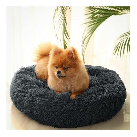 Coussin Chien Panier Chat 60cm Gris Foncé Intérieur Hiver Coussin gris foncé pour chat et chaton, ce lit confortable apaise votre animal (1/5)