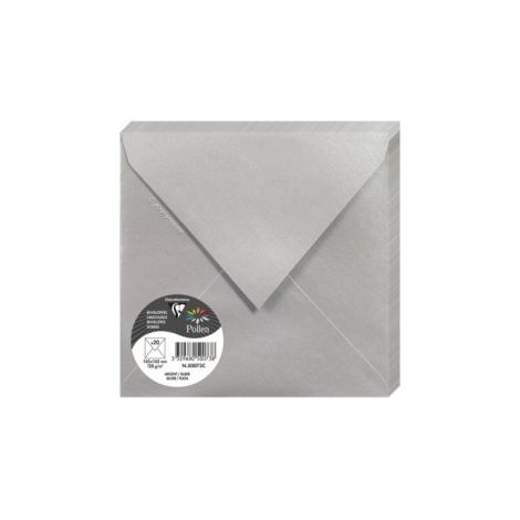 SOBRE CLAIREFONTAINE 165x165 PLATA P/20