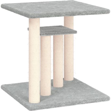 vidaXL Pali Tiragraffi per Gatti con Piattaforme Grigio Chiaro 50 cm (1/5)