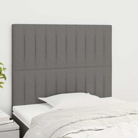 vidaXL Cabecero de cama de tela gris oscuro 80x5x118/128 cm (1/5)