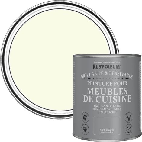 Peinture Blanche pour Meubles de Cuisine, Finition Brillante - Sablé 750ml (1/5)