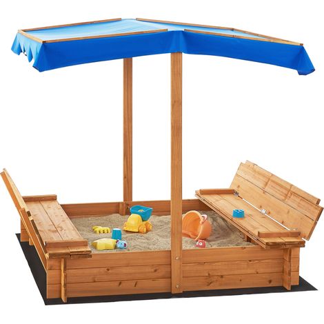 Sandkasten Kellenhusen mit Dach 120x120x120cm [en.casa]