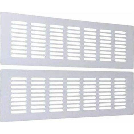 Grille aération, Grille D'aeration Rectangulaire Grille de Ventilation Grille de Ventilation Rectangulaire Grille D'aération Aluminium pour une Ventilation (30 cm) 2 Pièces,Blanc (1/5)