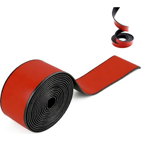 Tapis en Caoutchouc Néoprène Plaque en Caoutchouc, 3 Mètres de Long Rubber Strips, Profilés en Caoutchouc Autocollants, Ruban D'étanchéité, Aucun Clou Nécessaire, pour le Bricolage, les Sols, 25 x 3mm (1/5)