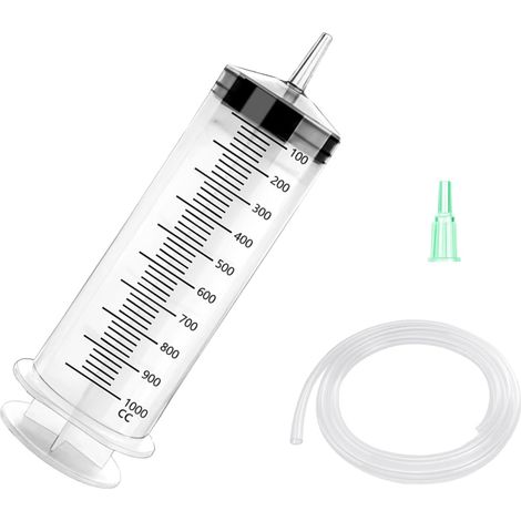Pompe d'aspiration d'huile 1000 ml seringue avec tuyau, grande seringue à huile, pompe à main, huile de transmission, liquide de frein, liquide de refroidissement, kit de changement d'huile (1/5)
