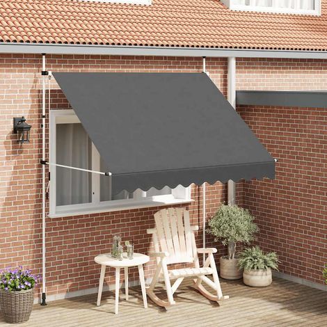 Store banne rétractable, à commande manuelle, 250 cm, anthracite
