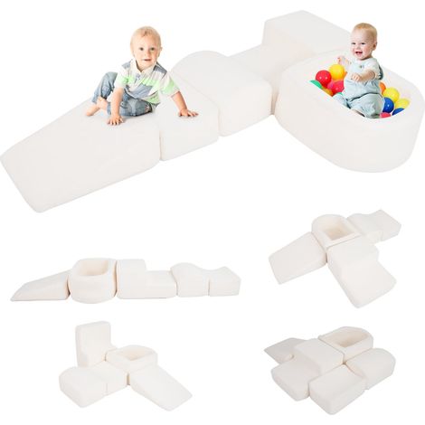 Juego de espuma para niños pequeños con piscina de pelotas y cubiertas de sherpa