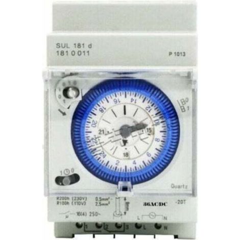 Temporizador analógico con motor síncrono y programa diario, 12 V CA/CC