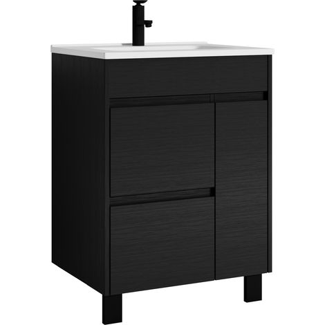 Meuble de salle de bain Salzburg 60 cm - Badplaats - Noir Bois -