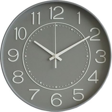 Horloge Murale - 25 Cm - Plastique Abs Et Verre - Chiffres 3D - Silencieuse - Pour Bureau Salle De Classe Salon - 1 Piece (1/5)