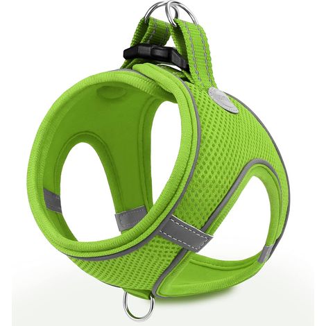 Harnais Chien Chiot Chat, Gilet Maille Respirante, Vert M (1/5)