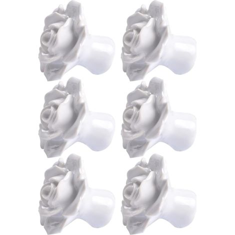 Lot de 6 boutons porte en céramique forme rose pour meubles (1/5)