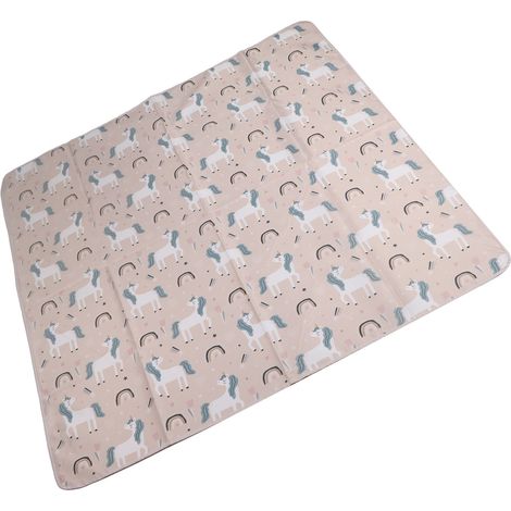 Tapis de sol multifonctionnel, portable et imperméable pour chaise haute bébé, idéal pour la maison, les pique-niques et les activités de plein air. (1/5)