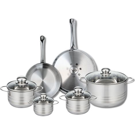 Ensemble de 2 Poêles de cuisson 24 et 28 cm et 4 faitouts 12, 14, 16 et 24 cm Elo Profi Brillant (1/5)
