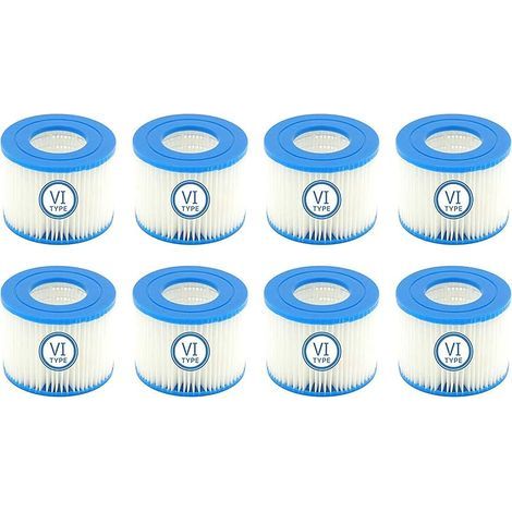 Filtre Spa VI Cartouches filtrantes de Rechange pour Piscine for Bestway Flowclear pour Filtre de Piscine for Bestway VI, for Miami, for Vegas, for Monaco Taille 6-58323 (8 Pcs) (1/5)