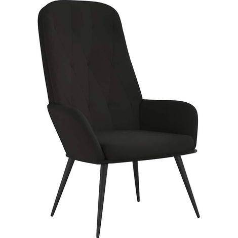 vidaXL Sillón de relax de terciopelo negro (1/2)