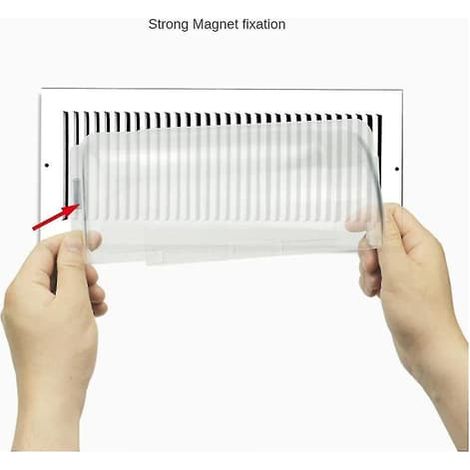 BelleRise - Déflecteur d'air magnétique réglable 20-35 cm pour grilles de sol, bouches d'aération et déflecteurs muraux latéraux x2 (1/5)