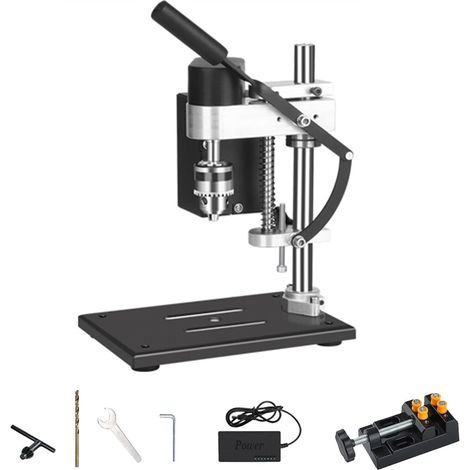 Mini perceuse à colonne à 7 vitesses, 300 W, support réglable, course de perçage de 50 mm, mandrin de 0,6 à 6 mm. Compatible avec le bois, le métal et le modélisme. (1/5)