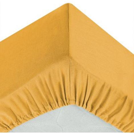 Drap Housse "Intérieur" 90x190cm Ocre (1/4)