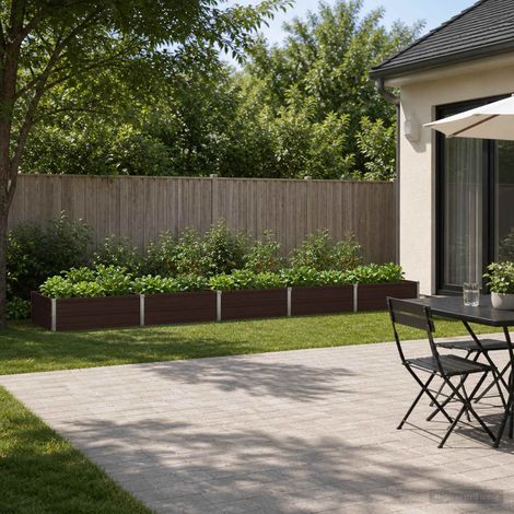 vidaXL Cama de Jardín Elevada Marrón 400 x 80 x 24 cm (1/5)
