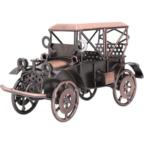 Modèle de voiture vintage antique en métal, design industriel, décoration, artisanat innovant, modèle de voiture rétro en fer pour bar ou décoration de la maison (bronze antique) (1/5)