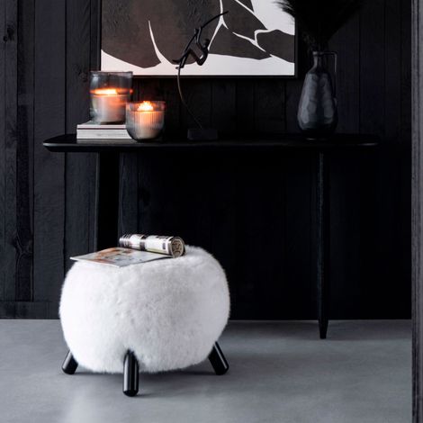 Console 130x46x76 cm en bois d'acacia noir (1/5)