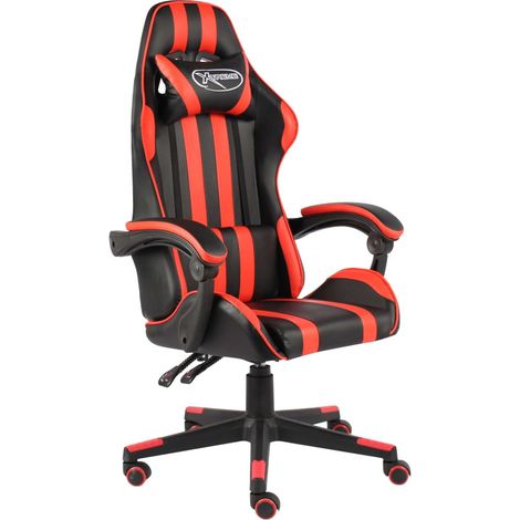 Fauteuil de jeux vidéo Noir et rouge Similicuir (1/5)