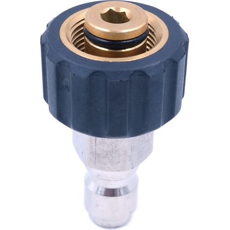 Robinet de nettoyeur haute pression en laiton métrique M22 x 15 mm (broche) femelle convertible en connecteur 3/8" raccord rapide raccord rapide nettoyeur haute pression adaptateur pistolet (1/5)