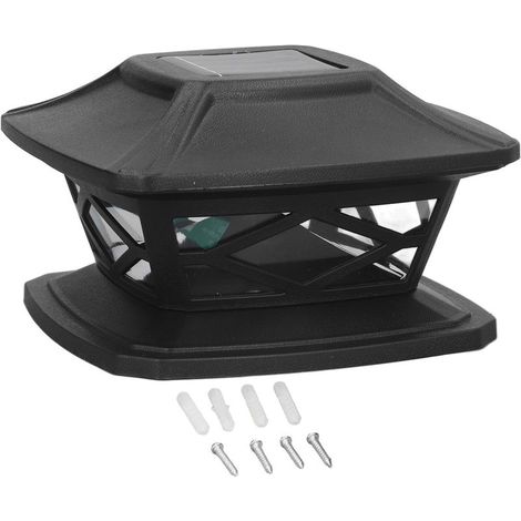 Lot de 2 lampes solaires LED pour poteaux, éclairage bicolore rechargeable, étanche IP44, boîtier en polycarbonate, pour clôture extérieure. (1/5)
