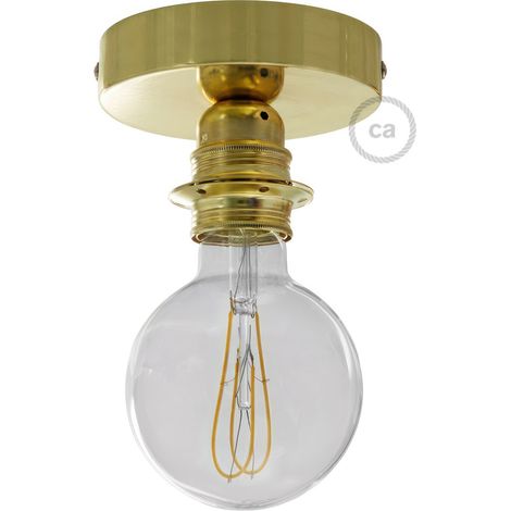Fermaluce Metal con portalampada filettato E27, punto luce in metallo
