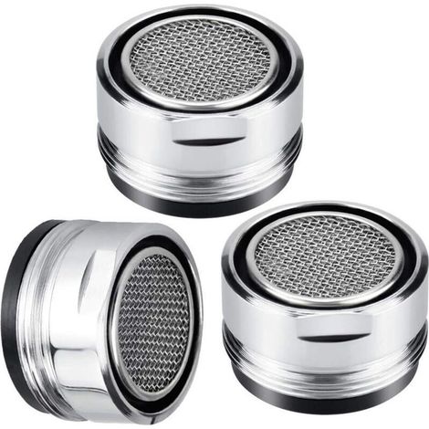 3 Pièces Embout Robinet Salle de Bain 24mm, Mousseur Robinet Economie Eau, Embout Robinet Cuisine avec Joint D'étanchéité, Économiseurs d'Eau Robinet pour Lavabo, Salle de Bain, Cuisine (1/5)