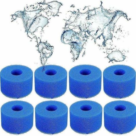 Lot de 8 filtres en mousse de type S1, spa pour Intex S1, réutilisables, pour piscine de type S1, pour piscine, aquarium, spa.,--
