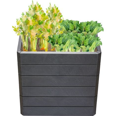GARANTIA ERGO QUADRO M 75 letto rialzato Stone, incl. sistema di risparmio idrico FLORA