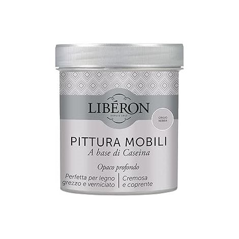 LIBERON - PITTURA MOBILI A BASE DI CASEINA OPACO PROFONDO GRIGIO NEBBIA 500ML (1/3)