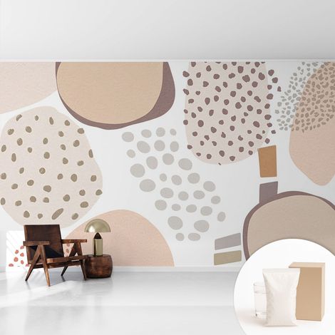 Tapete Vliestapete mit Kleber - Fototapete mit Motiv - Wandtapete modern - Wandgestaltung Zarte Punkte 416x254 cm (1/5)