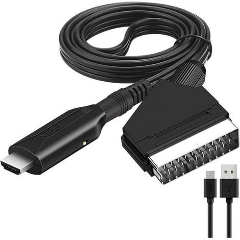 Convertisseur SCART vers HDMI Adaptateur Peritel vers HDMI Audio Vido HD avec Cble USB pour couleurs multiples COMMUTATEUR TV (1/4)