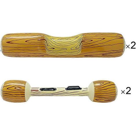 Lit gonflable flottant à motif bois, pour piscine et plage, fêtes aquatiques estivales.-AquaForge (1/3)