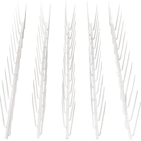Pointes Anti-Oiseaux - En Plastique Résistant UV - Pour Pigeons Et Oiseaux - À Fixer Sur Toit, Gouttière, Clôture, Balcon - 10 Pièces (1/5)