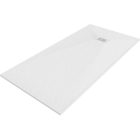 Mexen Hugo plato de ducha rectangular SMC 170 x 90 cm, blanco, embellecedor blanco - 42109017-W (1/5)